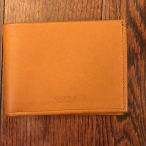 Shinola slim bifold leather wallet